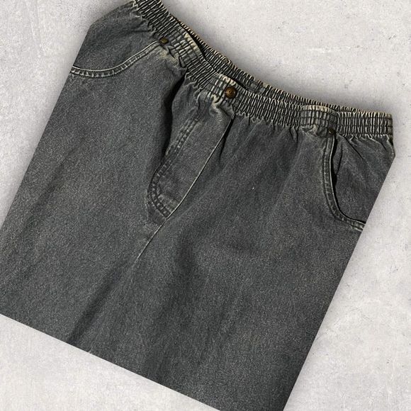 Vintage Blair Medium Petite Wide Leg Mom Jeans Elastic Waist - Picture 7 of 11